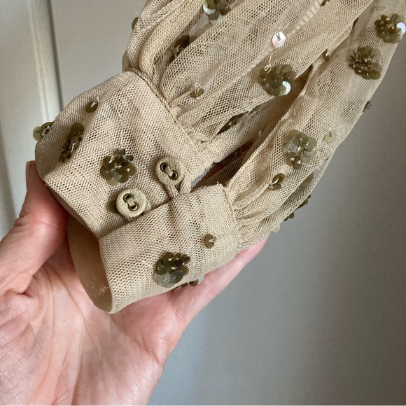 LoveShackFancy Janet Tulle Sequin Beaded Dress, Sz 4 - Picture 9 of 16